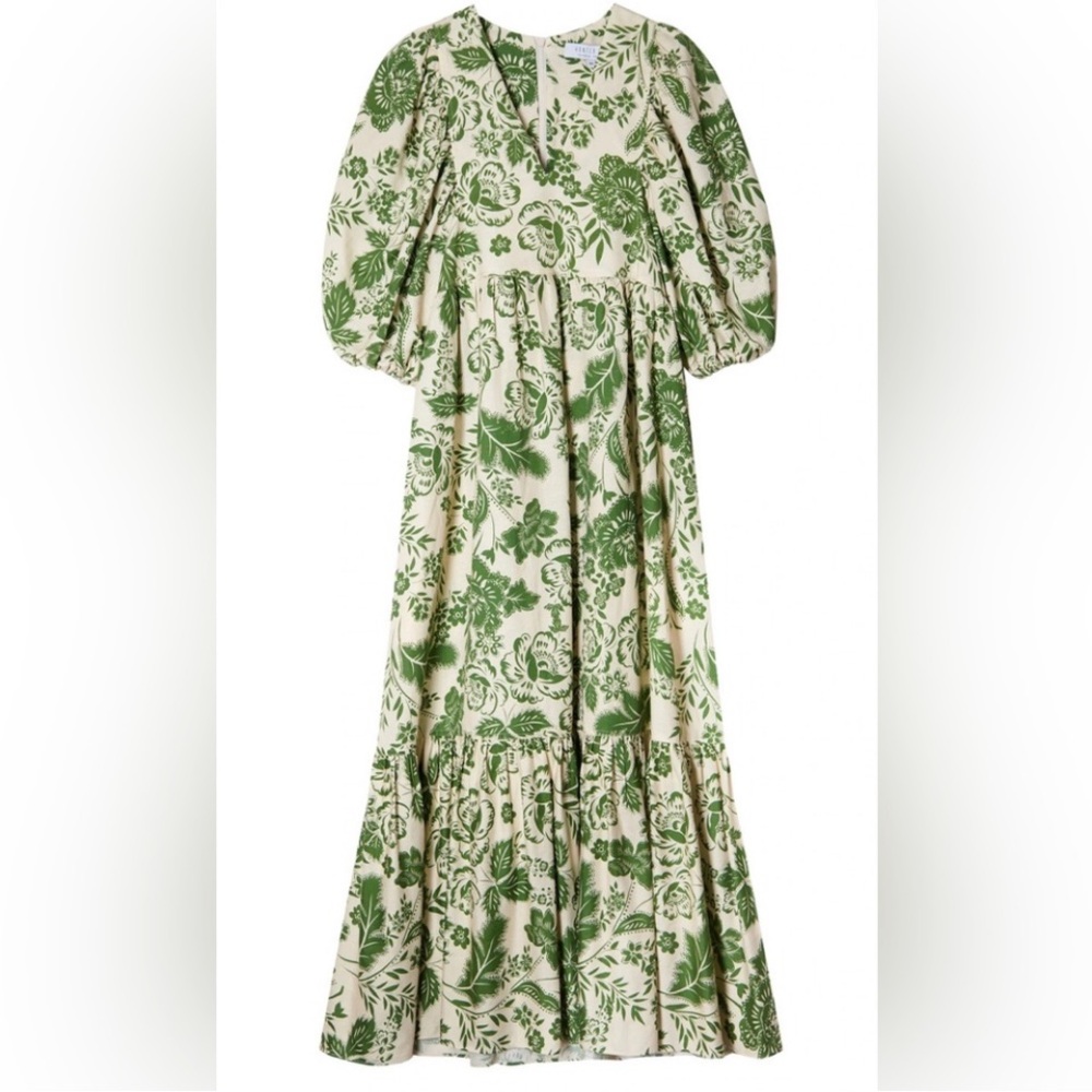 Hunter Bell New York green white floral dress Size M